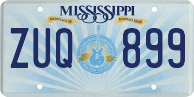 MS license plate ZUQ899