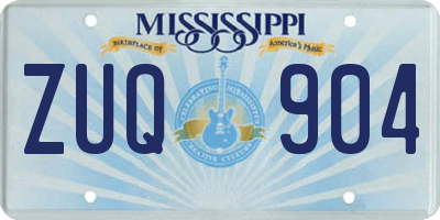 MS license plate ZUQ904