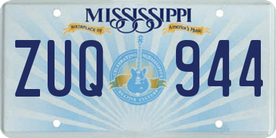 MS license plate ZUQ944