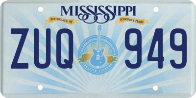 MS license plate ZUQ949