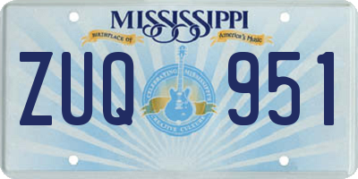 MS license plate ZUQ951