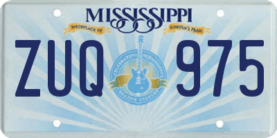 MS license plate ZUQ975