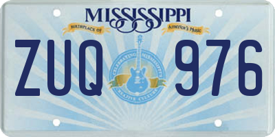MS license plate ZUQ976