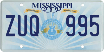 MS license plate ZUQ995