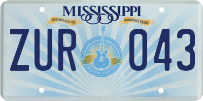 MS license plate ZUR043