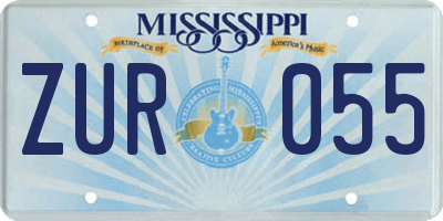 MS license plate ZUR055