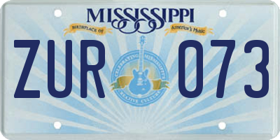 MS license plate ZUR073