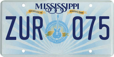 MS license plate ZUR075