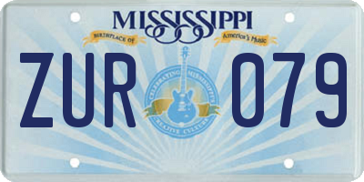 MS license plate ZUR079