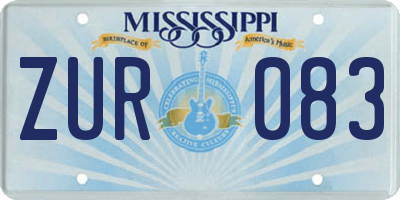 MS license plate ZUR083