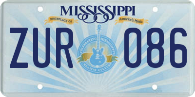 MS license plate ZUR086