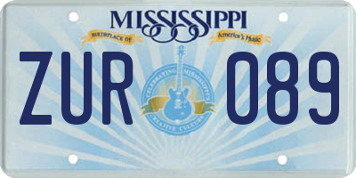 MS license plate ZUR089