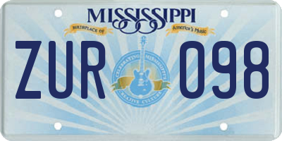 MS license plate ZUR098