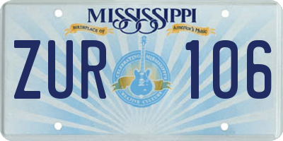 MS license plate ZUR106