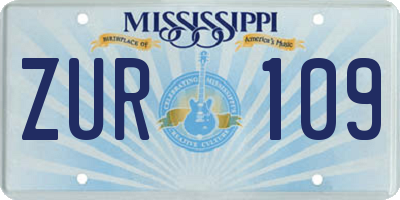 MS license plate ZUR109