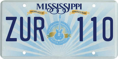 MS license plate ZUR110