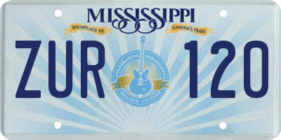 MS license plate ZUR120