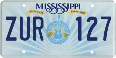 MS license plate ZUR127