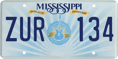 MS license plate ZUR134