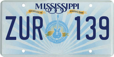 MS license plate ZUR139