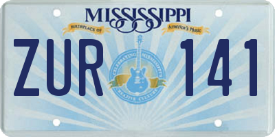 MS license plate ZUR141