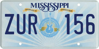 MS license plate ZUR156