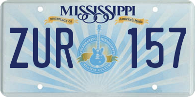 MS license plate ZUR157