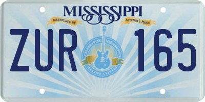 MS license plate ZUR165