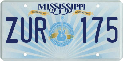 MS license plate ZUR175