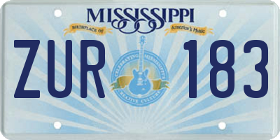 MS license plate ZUR183