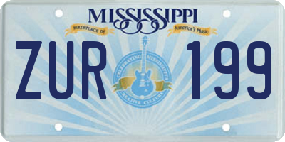 MS license plate ZUR199