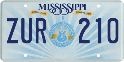 MS license plate ZUR210