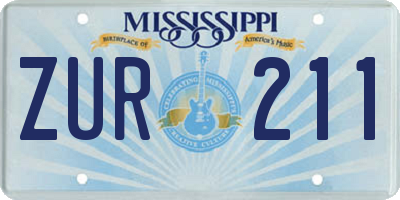 MS license plate ZUR211