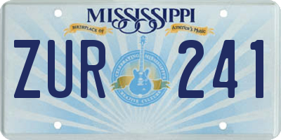 MS license plate ZUR241