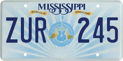 MS license plate ZUR245