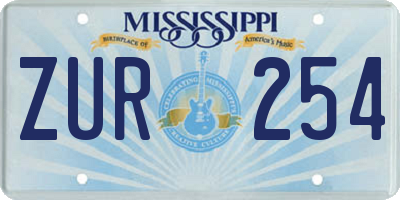 MS license plate ZUR254