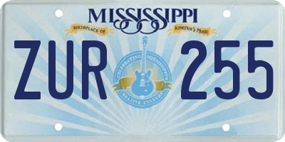 MS license plate ZUR255