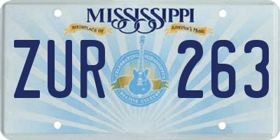 MS license plate ZUR263