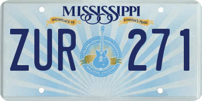 MS license plate ZUR271