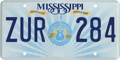 MS license plate ZUR284