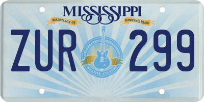 MS license plate ZUR299