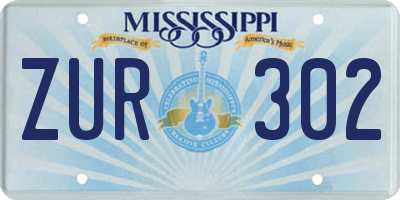 MS license plate ZUR302