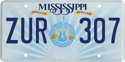 MS license plate ZUR307