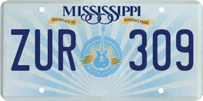 MS license plate ZUR309