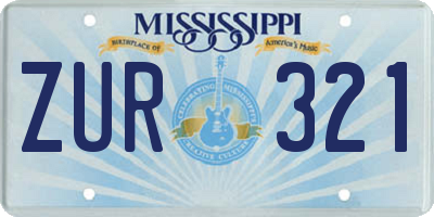 MS license plate ZUR321