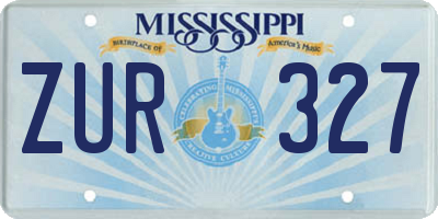 MS license plate ZUR327