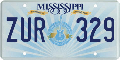 MS license plate ZUR329