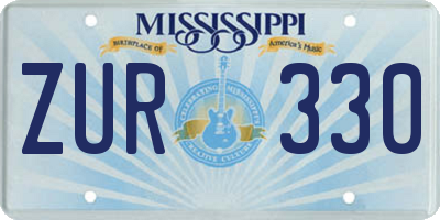 MS license plate ZUR330