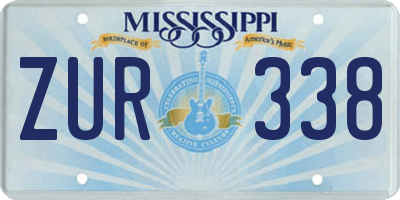 MS license plate ZUR338