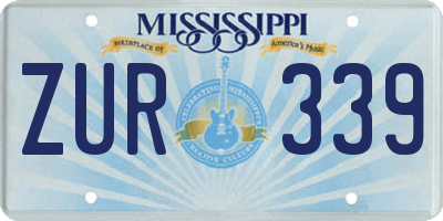 MS license plate ZUR339